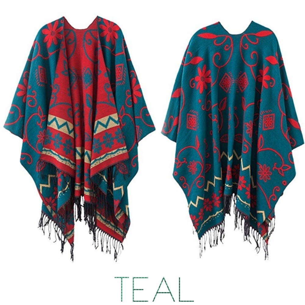 🏜️ reversible ruana / sarape / poncho / wrap